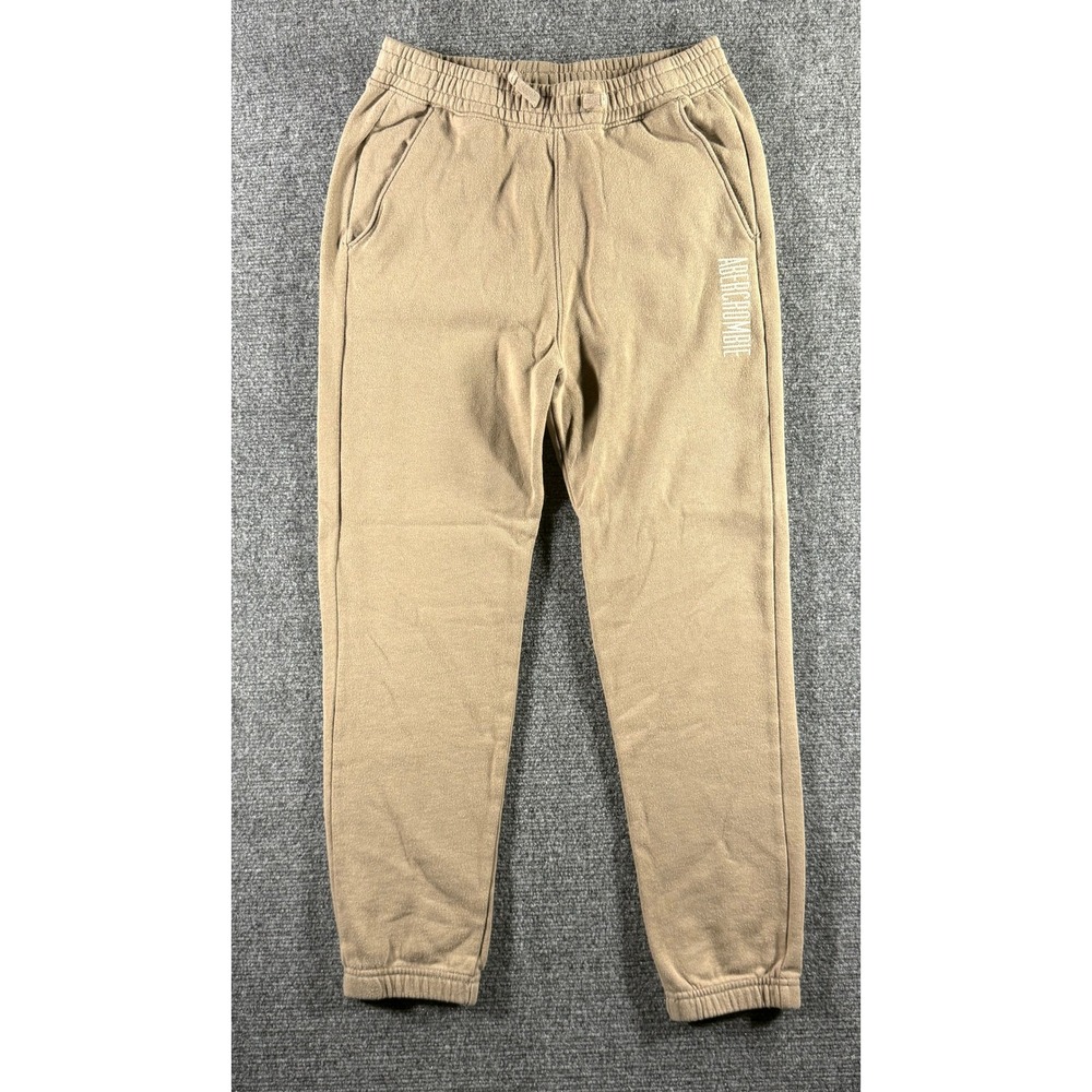 Abercrombie Kids Tan Fleece Joggers Sweatpants Khaki Logo Size‎ 11/12